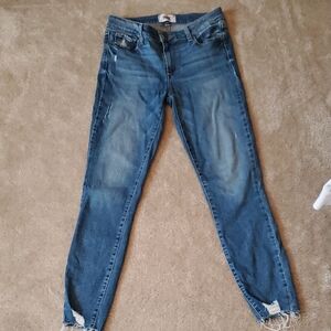 PAIGE Distressed Blue Skinny Jeans
